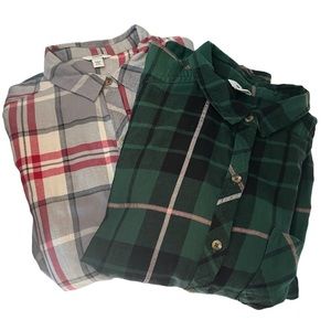 Bundle of flannel shirts by Sonoma